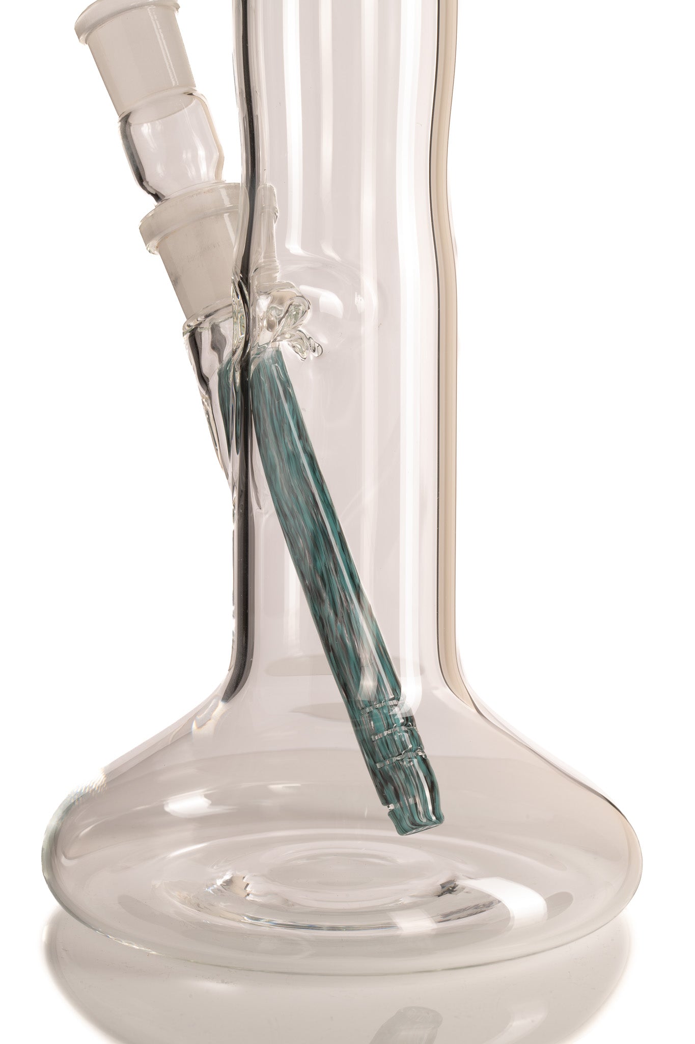 Mastah Glass - Hollow Foot Bong W/ Frit - Aqua Azul