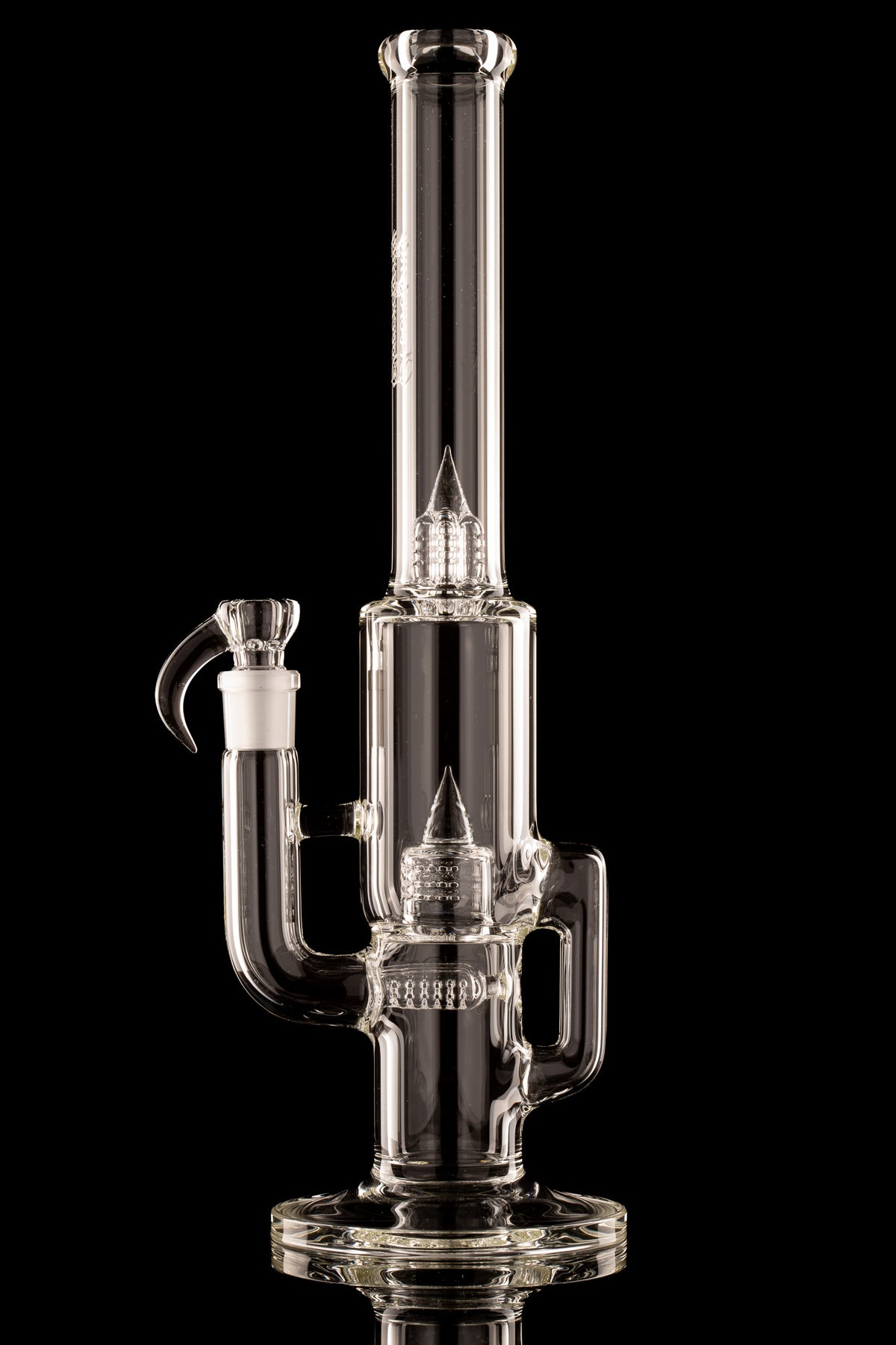 Sovereignty - Clear - Capcycler - Downgrid 16mm 6 Cut Stemline to Front Facing Grid Cap w/Spike, Splashguard & 38mm Neck