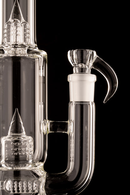 Sovereignty - Clear - Capcycler - Downgrid 16mm 6 Cut Stemline to Front Facing Grid Cap w/Spike, Splashguard & 38mm Neck