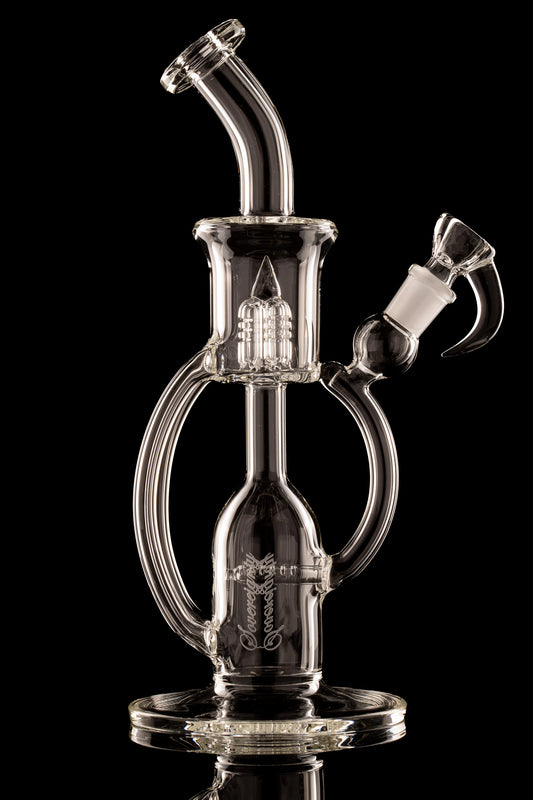 Sovereignty - Clear - Dual Drain Mini Hornet - Upgrid 8mm 6 Cut Stemline to Inverted 4 Splashguard