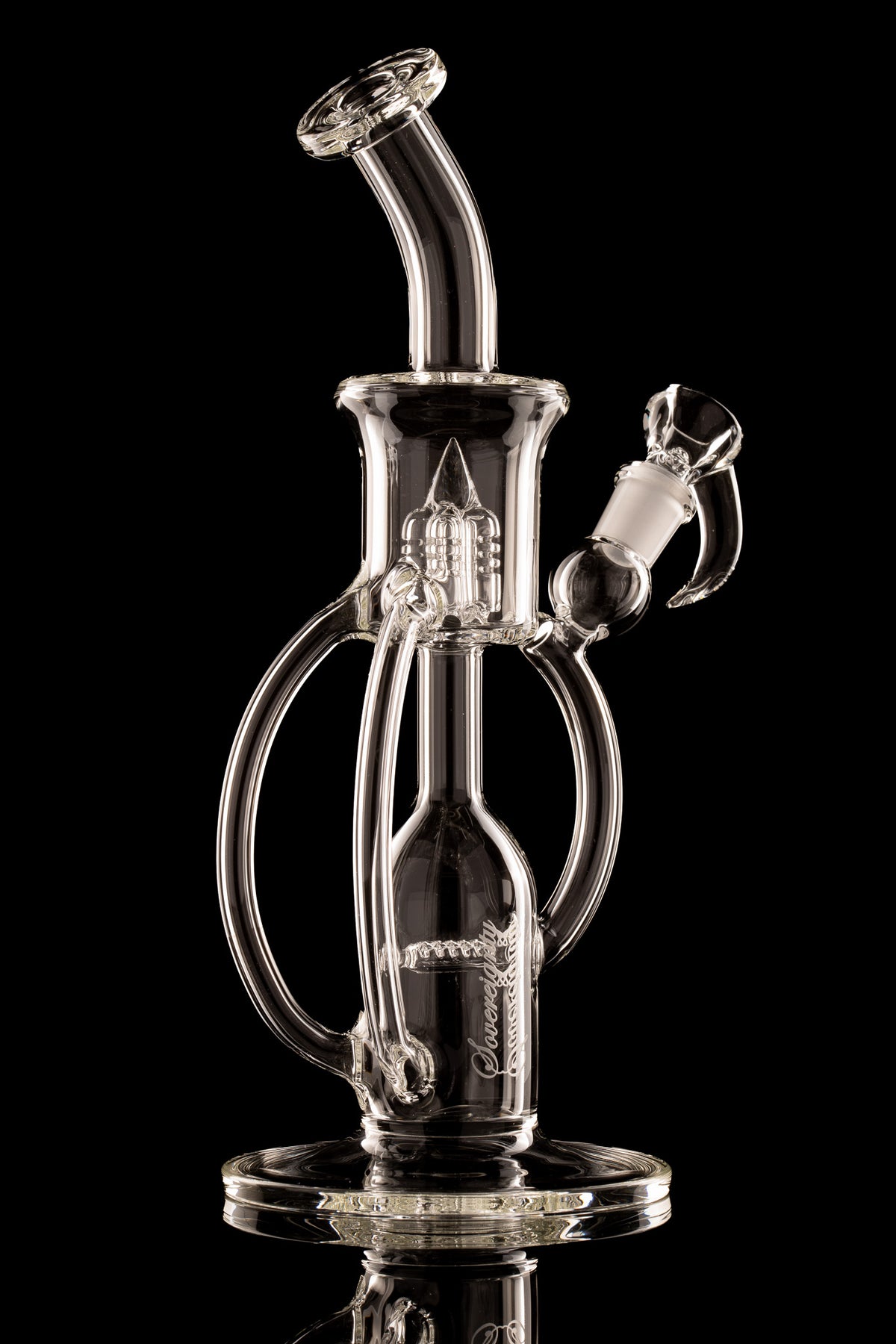 Sovereignty - Clear - Dual Drain Mini Hornet - Upgrid 8mm 6 Cut Stemline to Inverted 4 Splashguard