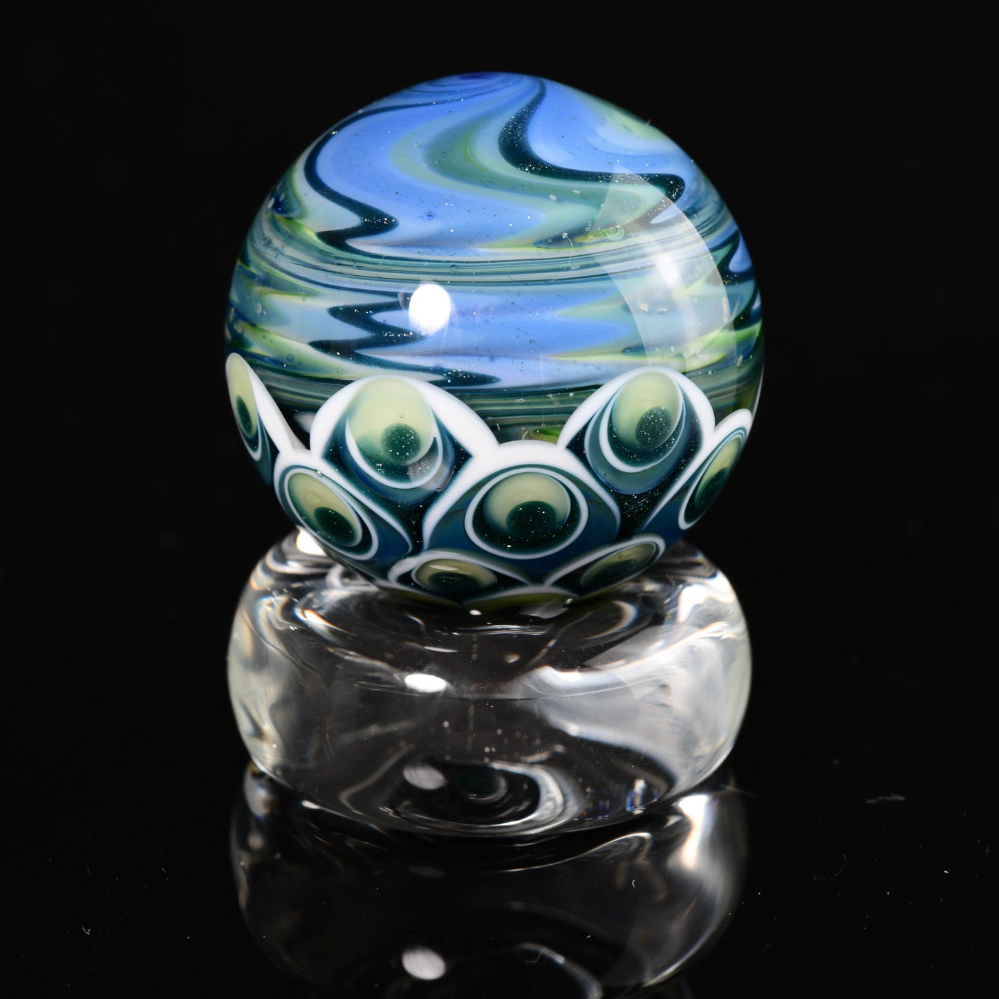 Indo Glass - Large Dot Stack & Wigwag Roller