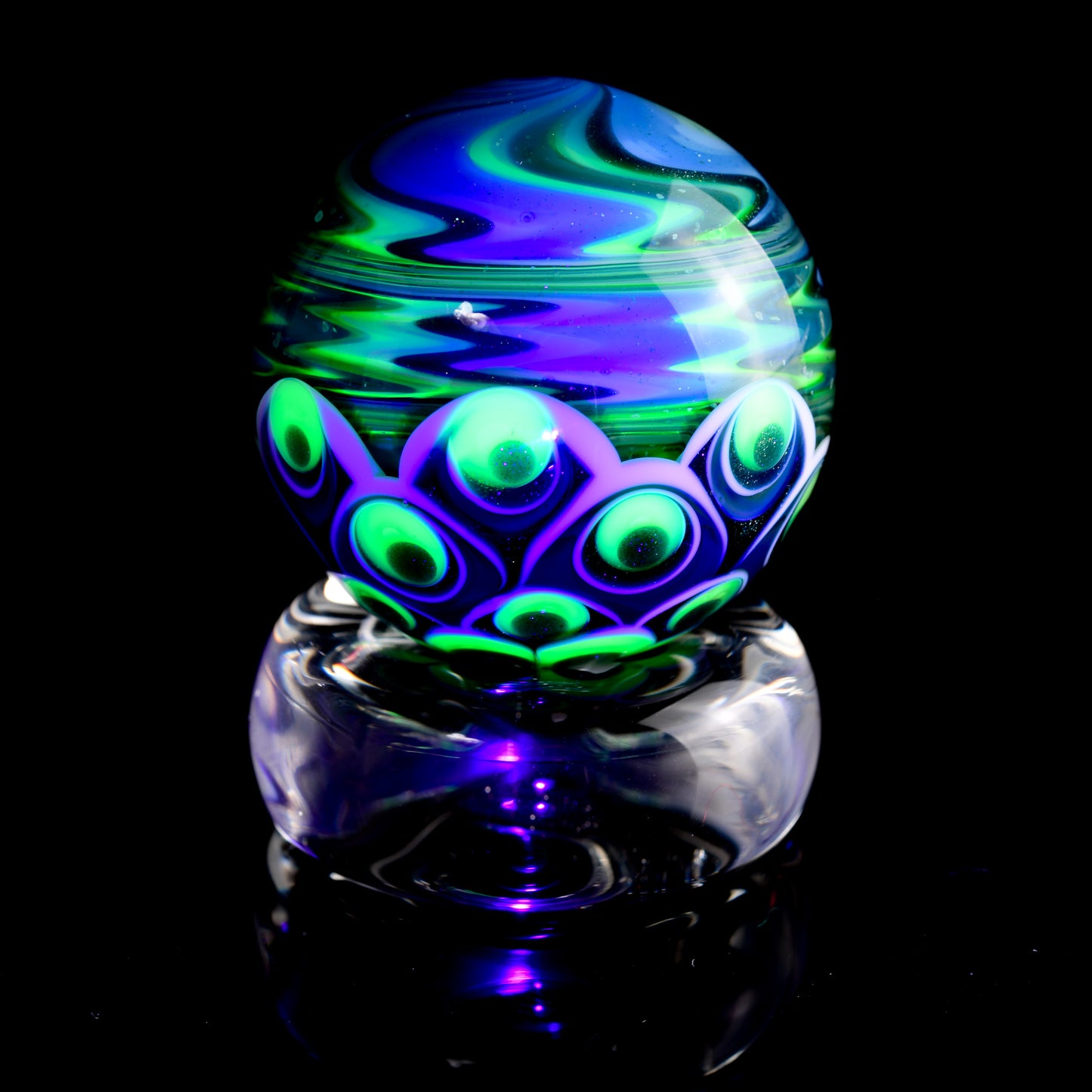 Indo Glass - Large Dot Stack & Wigwag Roller