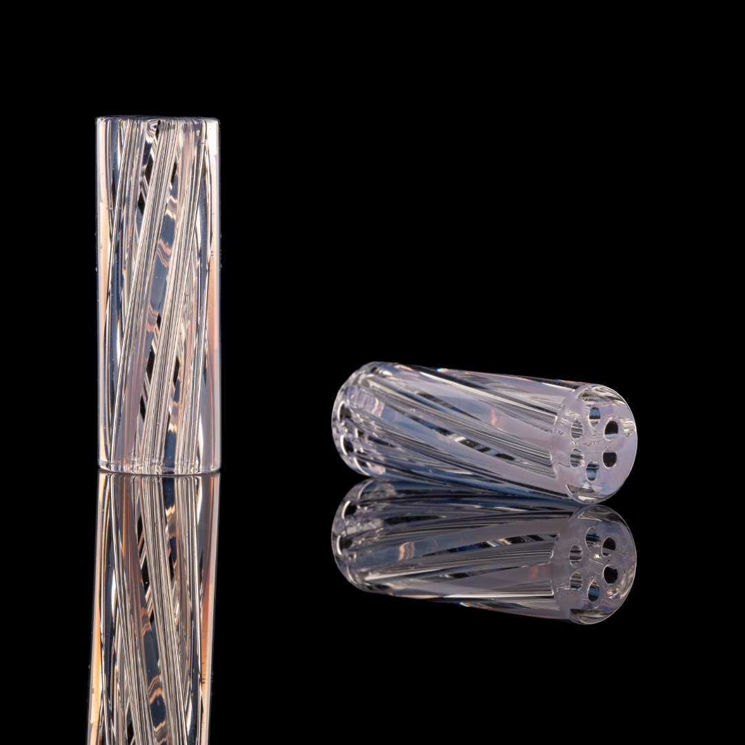 Kitty Meow Glass - 6 Hole Joint Tip - 11mm x 30mm - Purple - 1