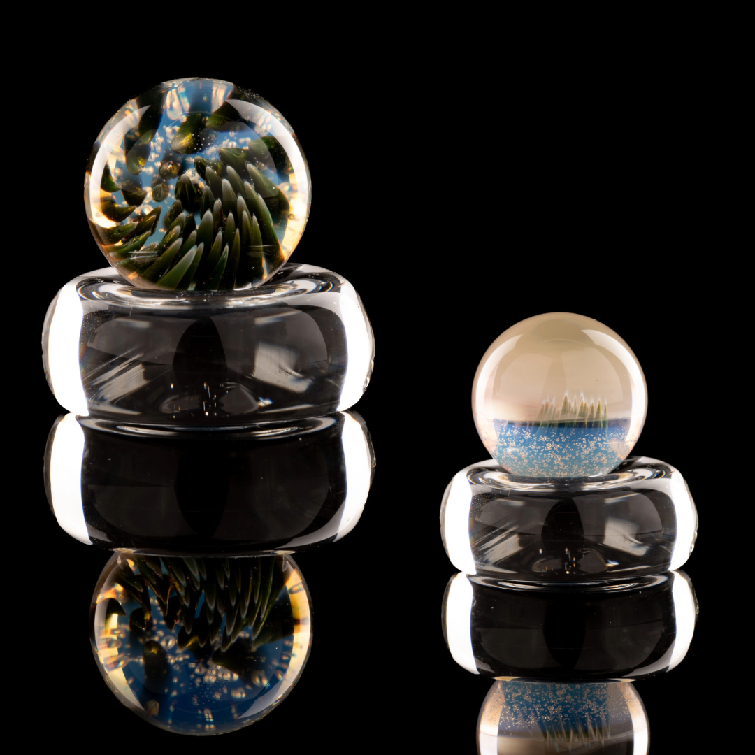 Kitty Meow Glass - Fumed Implosion Marble/Slurper Top - 1