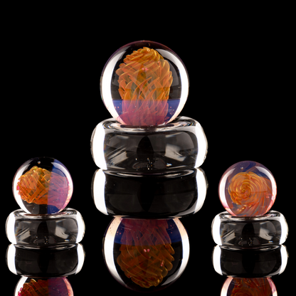 Kitty Meow Glass - Fumed Implosion Marble/Slurper Top - 2