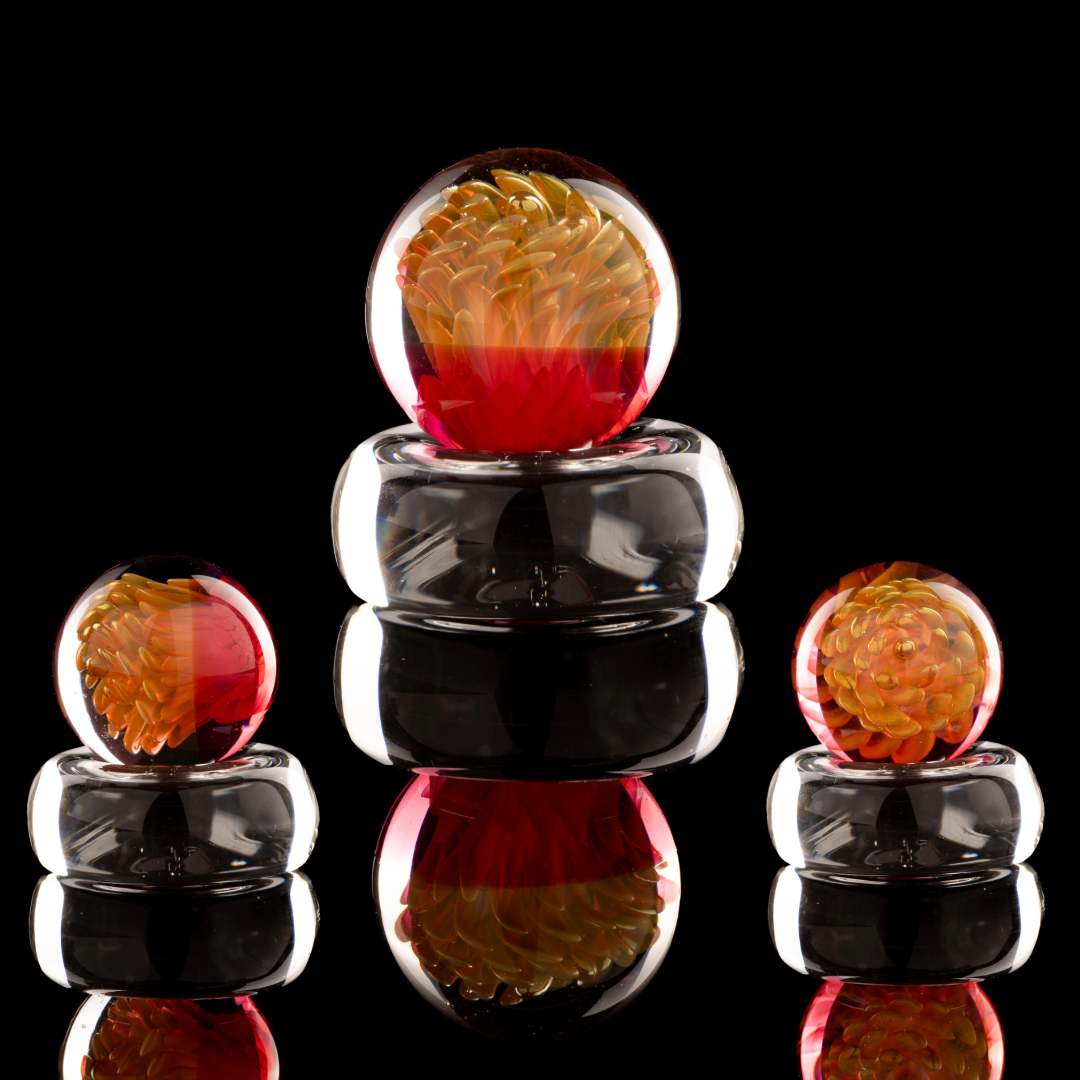 Kitty Meow Glass - Fumed Implosion Marble/Slurper Top - 3