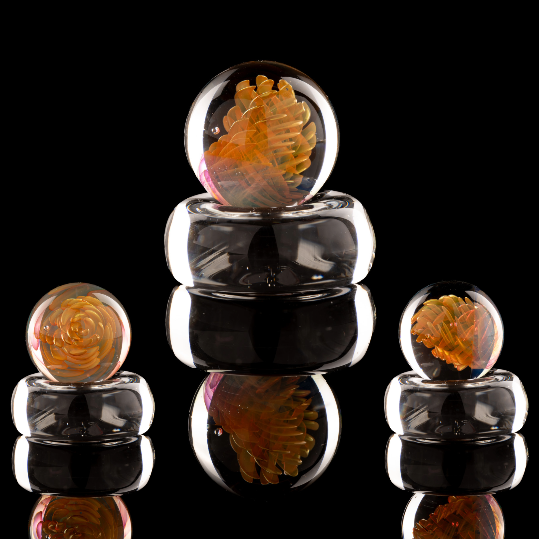 Kitty Meow Glass - Fumed Implosion Marble/Slurper Top - 4