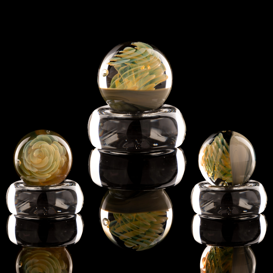 Kitty Meow Glass - Fumed Implosion Marble/Slurper Top - 6