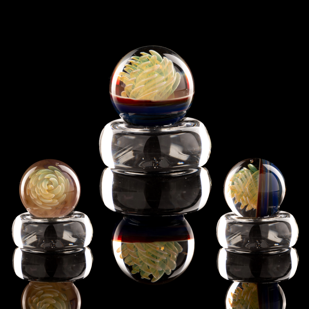 Kitty Meow Glass - Fumed Implosion Marble/Slurper Top - 7