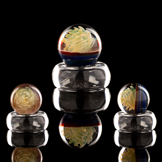 Kitty Meow Glass - Fumed Implosion Marble/Slurper Top - 7