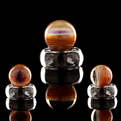 Kitty Meow Glass -Amber Purple Marble/Slurper Top