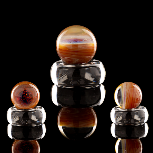 Kitty Meow Glass -Amber Purple Marble/Slurper Top