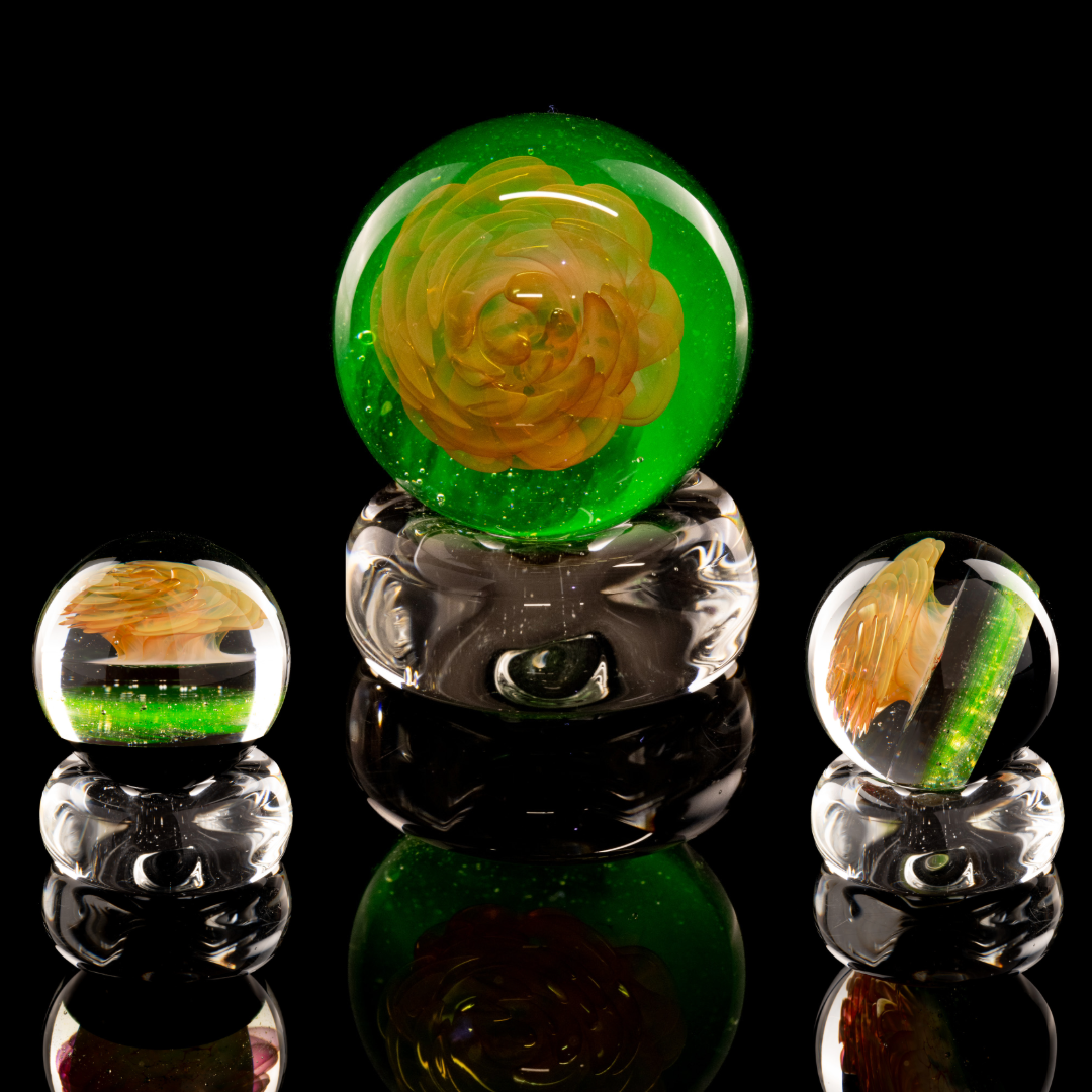 Kitty Meow Glass - Fumed Implosion Dichro Uv Marble
