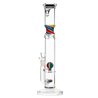 Titan Glass - Spiral Accented Stemline to Ball Perc Straight Tube