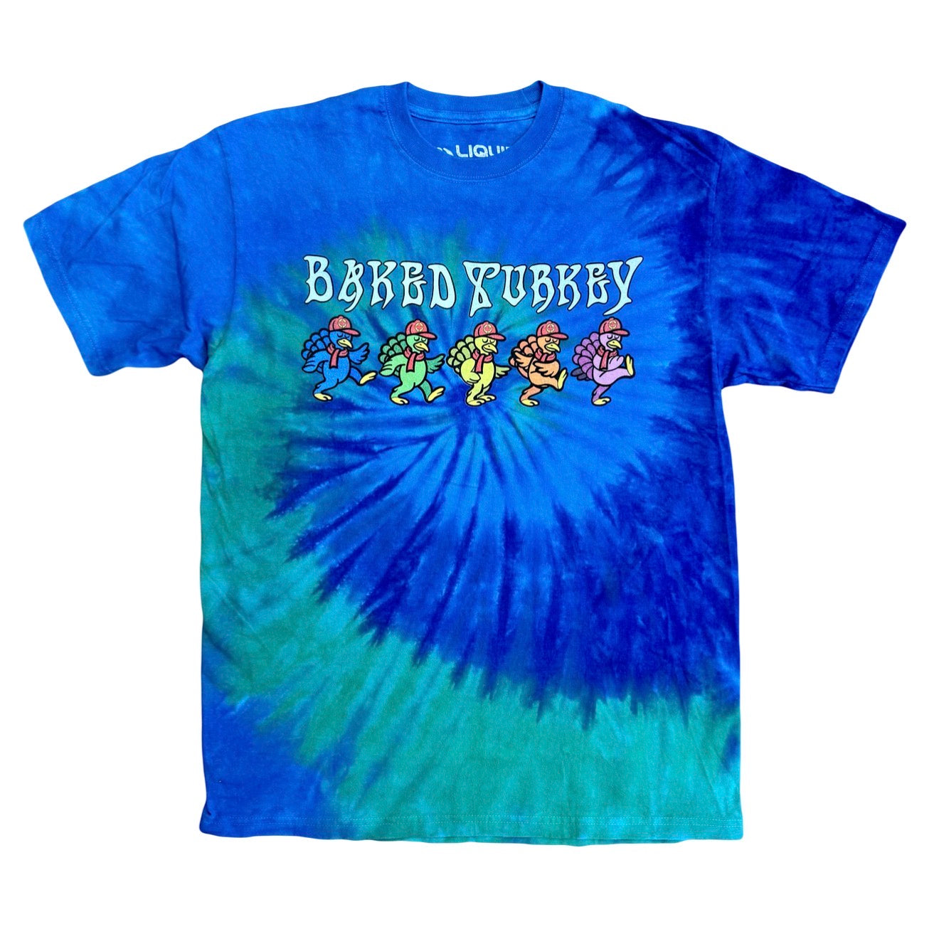 Baked Goods - Tie Dye Dancing Turkeys Tee