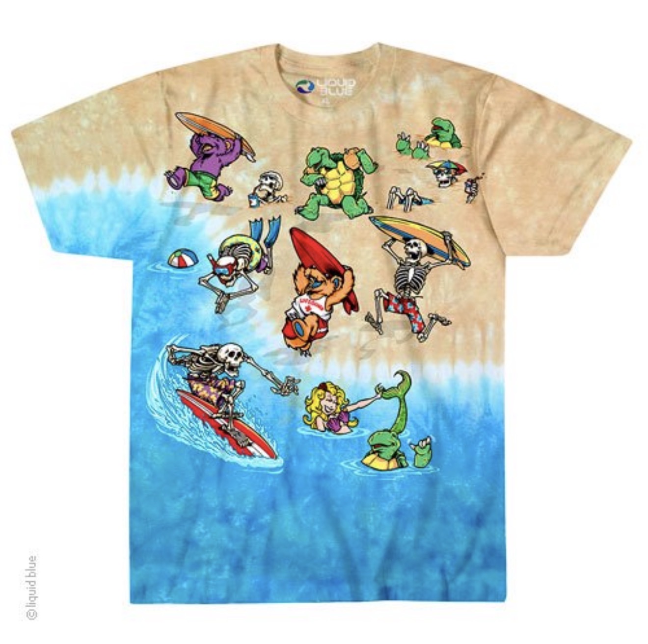 Liquid Blue - Grateful Dead - Surf Tie-Dye T-Shirt