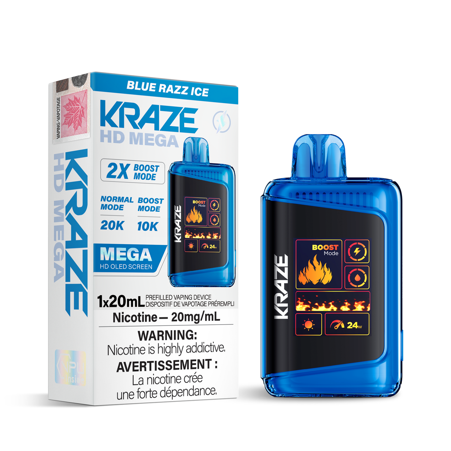 Kraze HD Mega - Blue Razz Ice [MB]