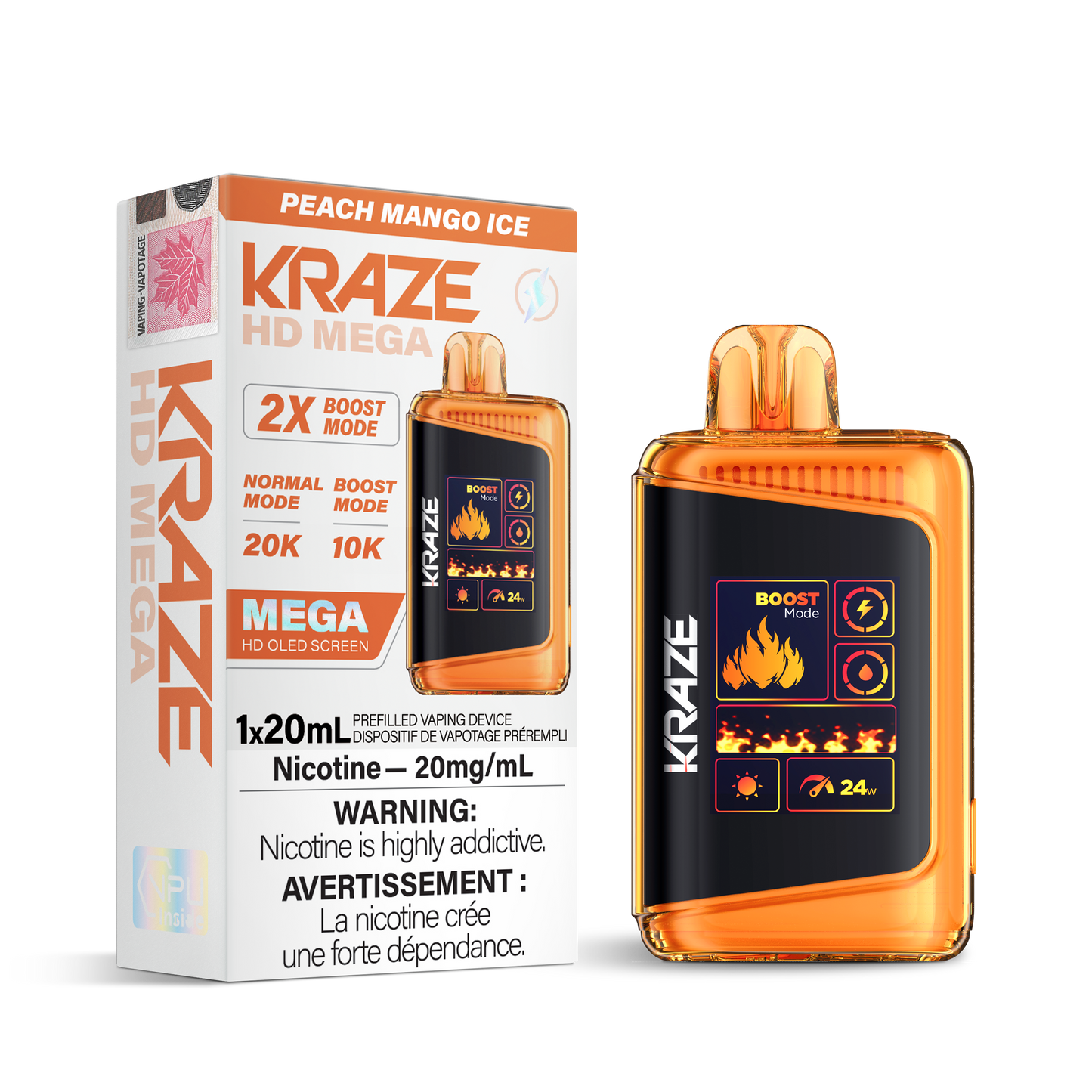 Kraze HD Mega - Peach Mango Ice [FED] / 20 mg / 20 mL