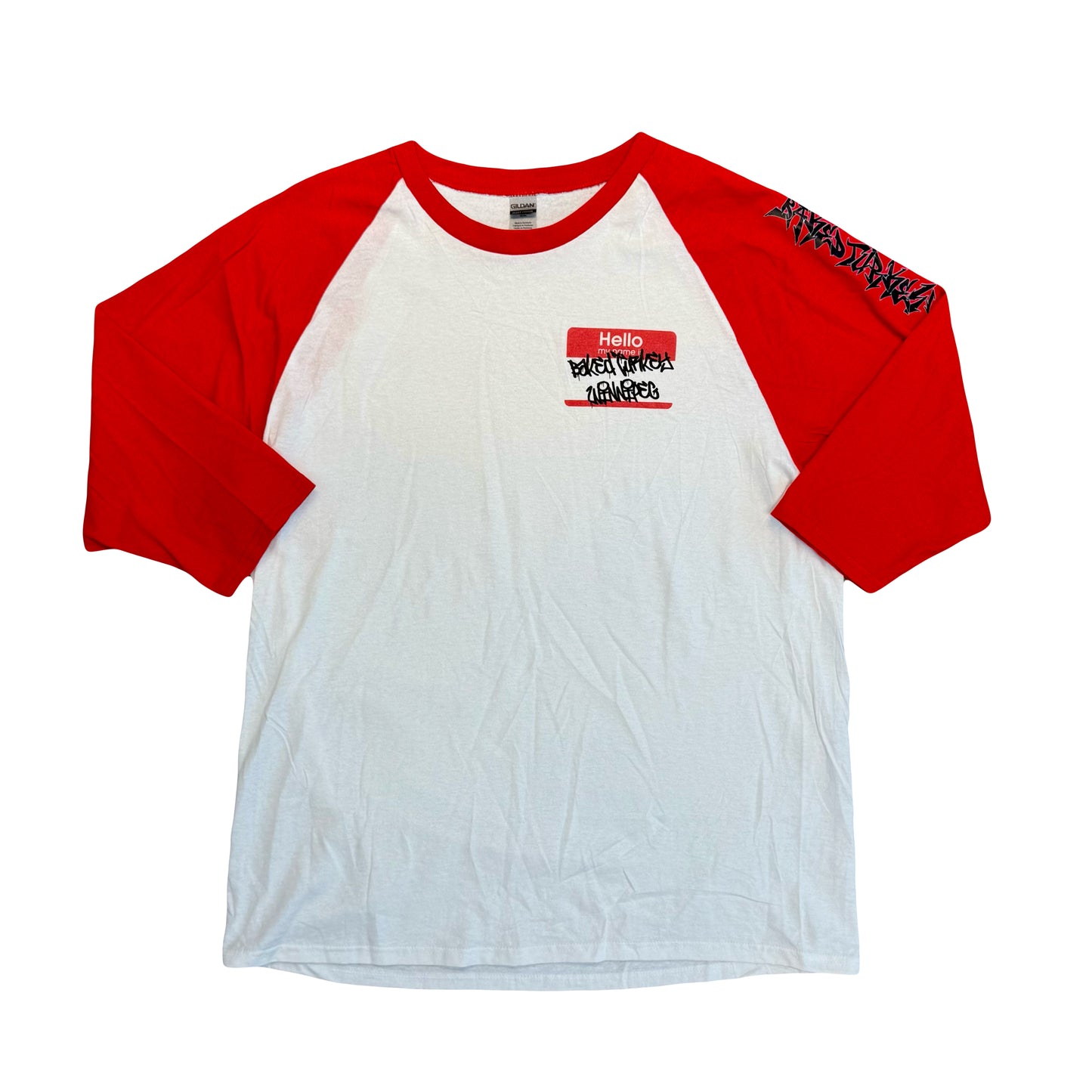 Baked Goods - NameTag Raglan 3/4 Sleeve - Red