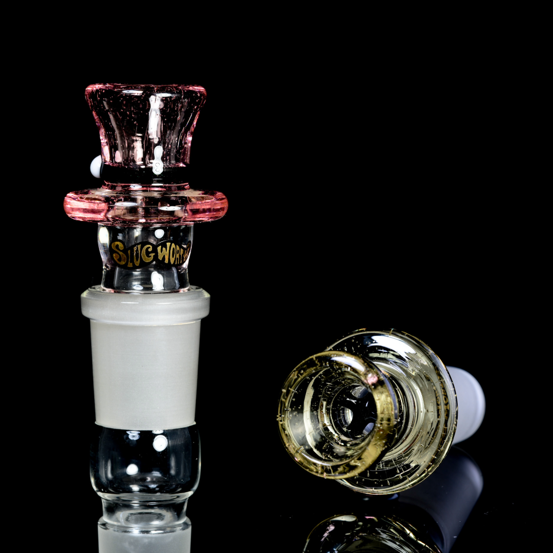 Slugworth Glass - 18mm 4 Hole Tophat Bowl - 9 – Baked Turkey Heady Glass
