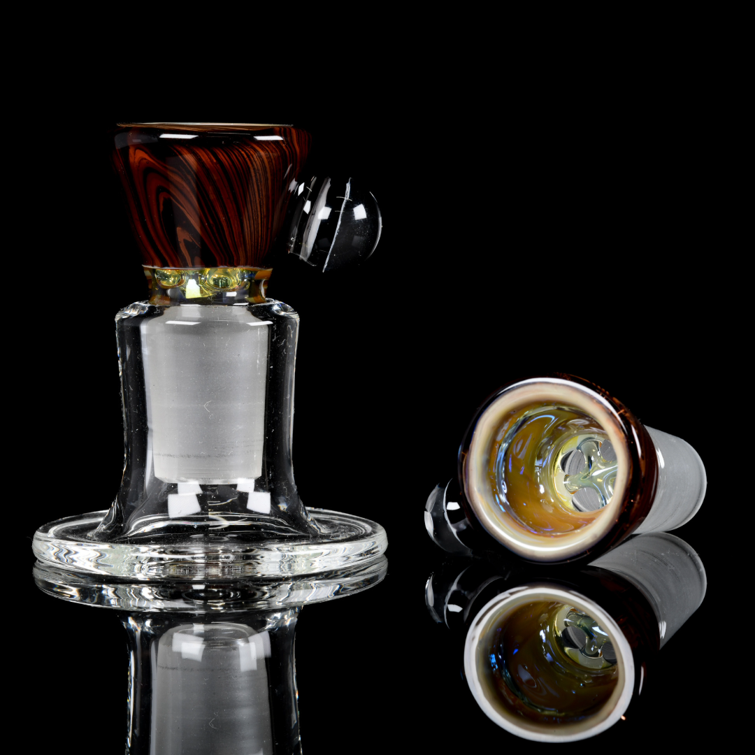 Blitzkriega Glass - 18mm 4 Hole Wood Grain Tech Slide W/ Blitzkriega Millie - 1