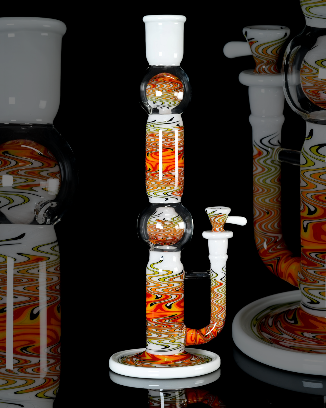 Full Zirk Glass - Worked Fire Rewig Stemline Ball Tube
