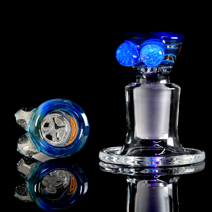 Titz Glass - 18mm Line Worked 4 Hole Titty Slide - 1