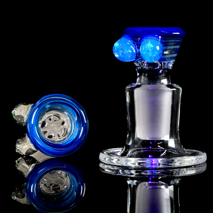 Titz Glass - 18mm Line Worked 4 Hole Titty Slide - 2