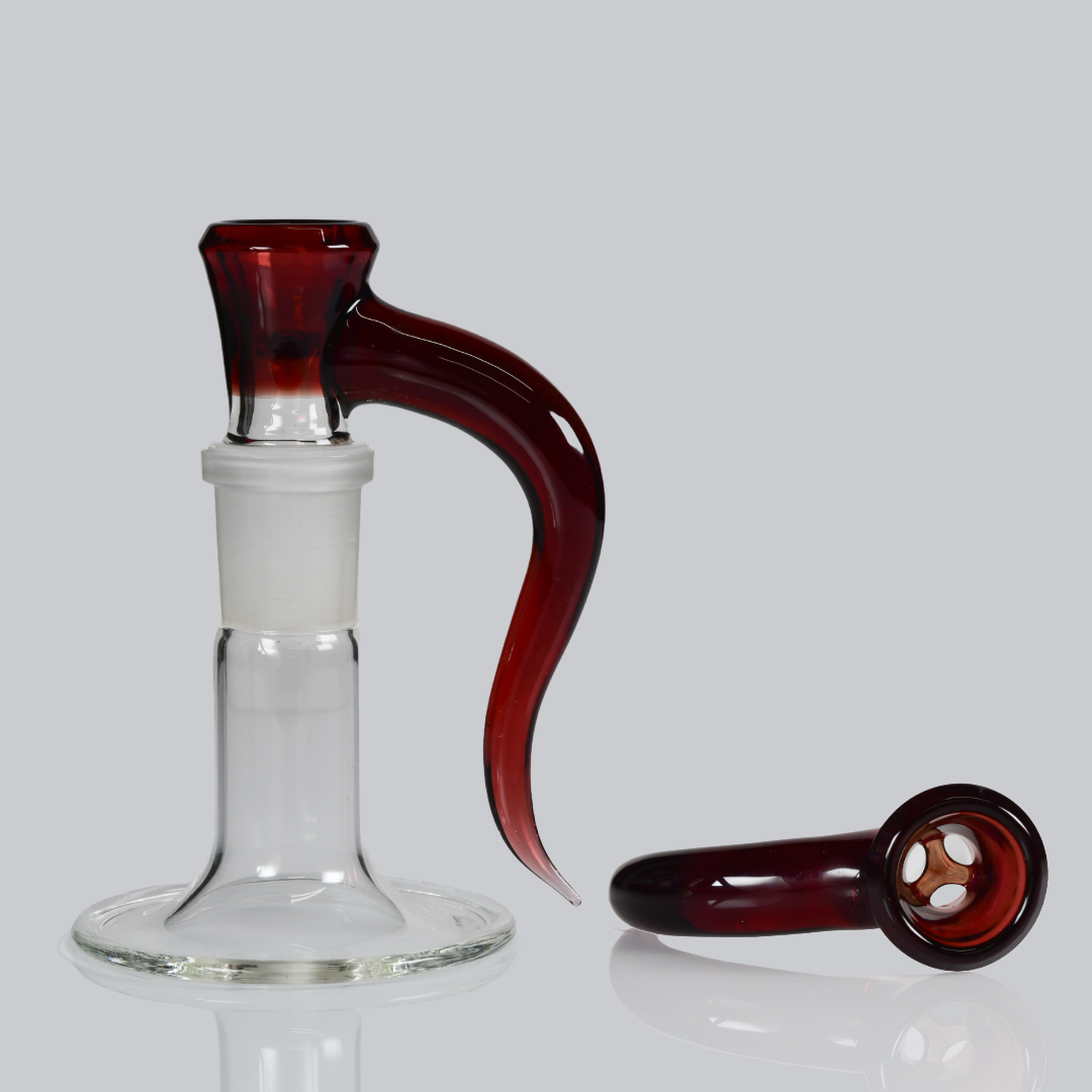 Asu Glass - 18mm 3 Hole Horn Slide - Light Phoenix