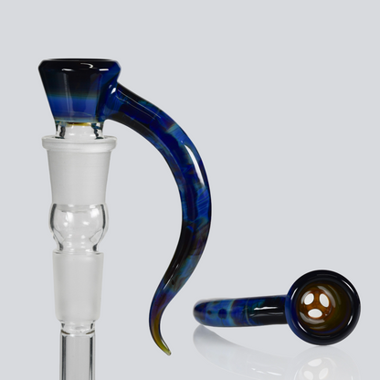 Asu Glass - 18mm 3 Hole Horn Slide - Mystery Adventurine