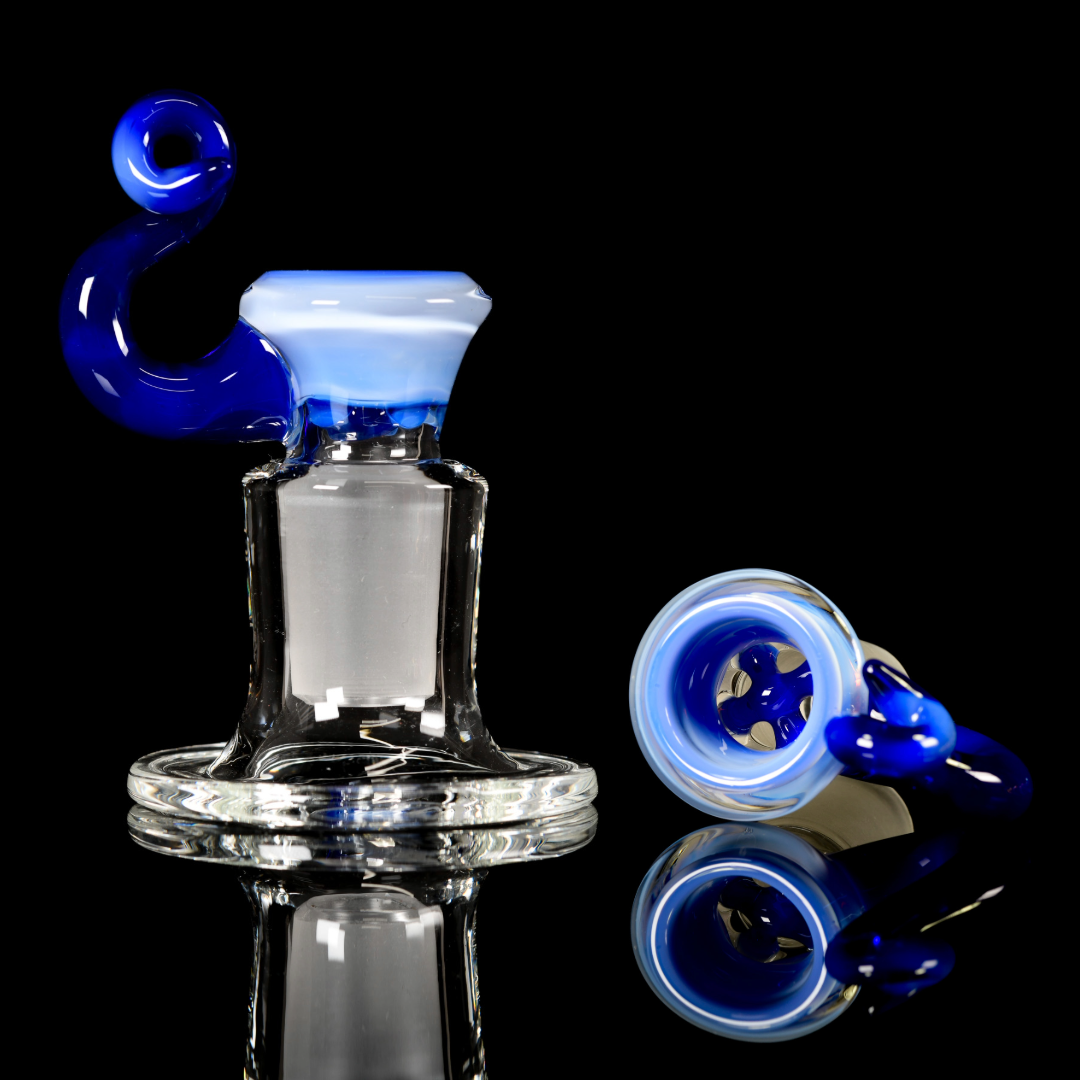 Disco Box Glass - 18mm 4 Hole Colour Slide - 5 – Baked Turkey Heady Glass