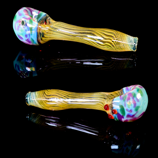 Kitty Meow Glass - Wrap and Rake Fumed Pipe - 2