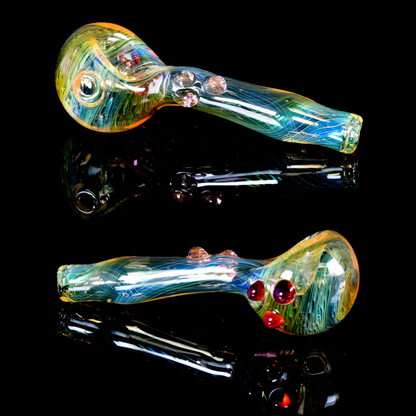 Kitty Meow Glass - Wrap and Rake Fumed Pipe - 4