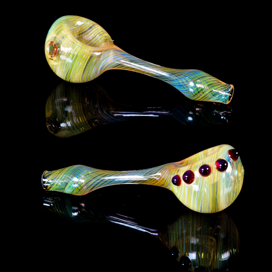 Kitty Meow Glass - Wrap and Rake Fumed Pipe - 5