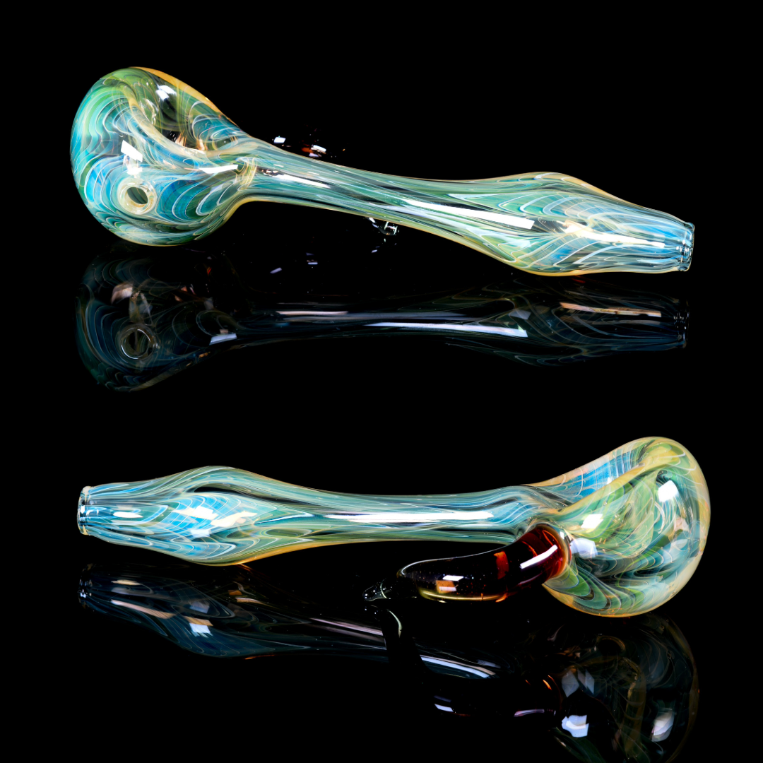 Kitty Meow Glass - Wrap and Rake Fumed Pipe - 6