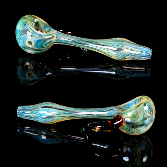 Kitty Meow Glass - Wrap and Rake Fumed Pipe - 6
