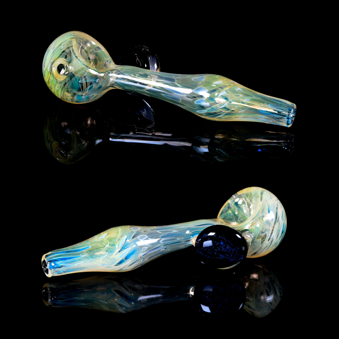 Kitty Meow Glass - Wrap and Rake Fumed Pipe - 7