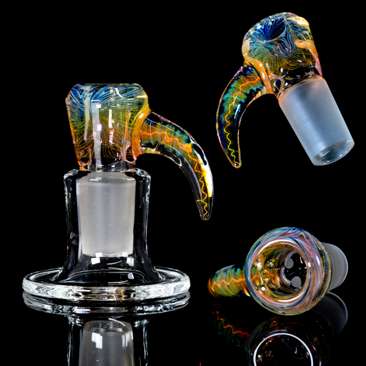 Max J Connors Glass - 18mm 4 Hole Fumed Slide - 4