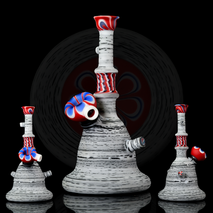 Engelmann Glass - Betula Gromet Mini Tube Bubbler W/ Worked Sections