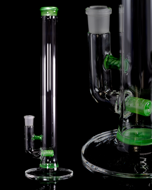 Green Belt Glass - Colour Accented Stemline - Chromium