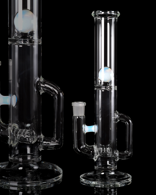 Green Belt Glass - Mini MSG Stemline W/ Drain - Ghost