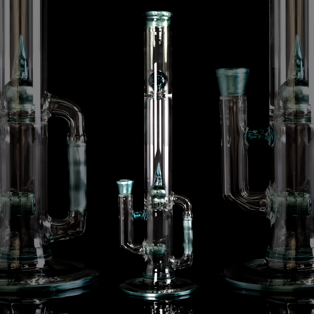 Green Belt Glass - Full Accent Worked Imp W/ Drain - Neptunium