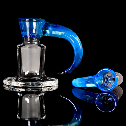 Ure Glass - 18mm 4 Hole Horn Slide - Marina