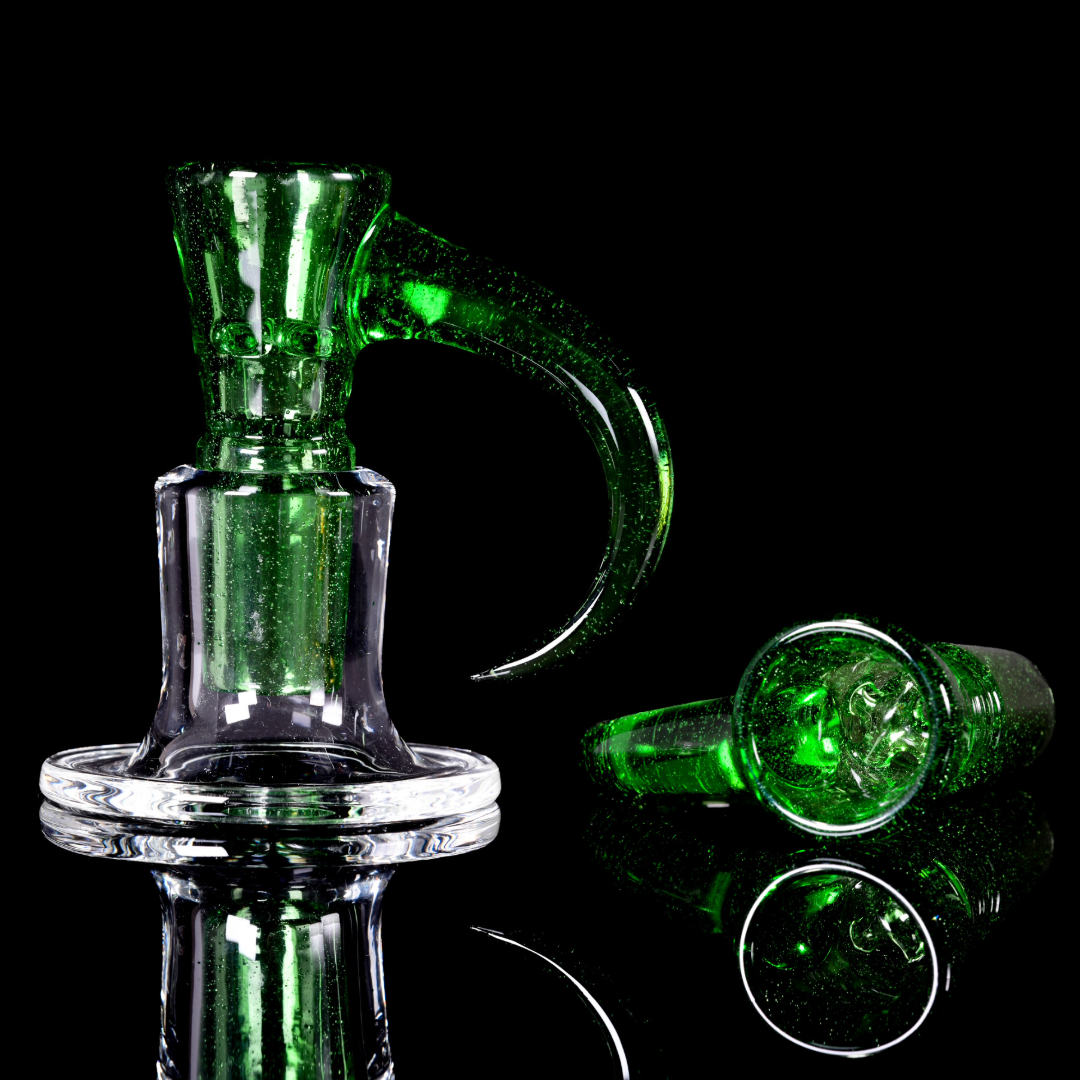 Ure Glass - 18mm 4 Hole Horn Full Work Slide - Kryptonite