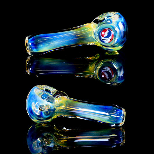 Tombstoned Glass - Fumed Honeycomb Grateful Dead Spoon Pipe - 2