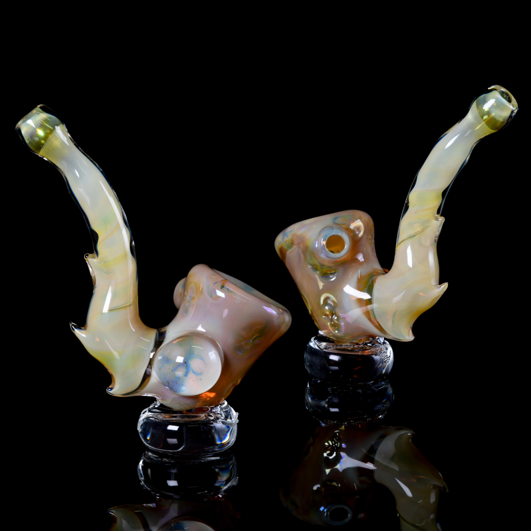 Tombstoned Glass - Fumed Skull Sherlock Pipe