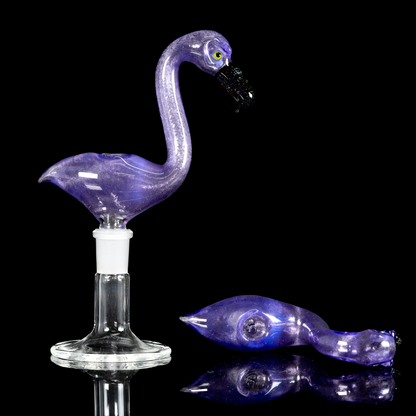 Burtoni - 14mm 3 Hole Flamingo Slide - Purple Satin (UV)