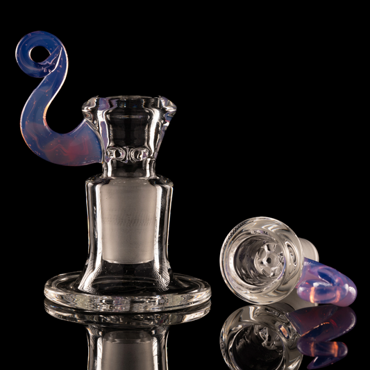 Disco Box Glass - 18mm Clear Bowl W/ Coloured Horn - Neo Opal