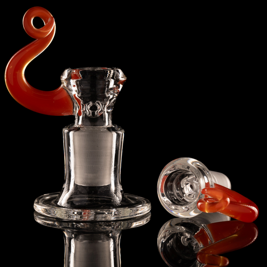 Disco Box Glass - 18mm Clear Bowl W/ Coloured Horn - Coral